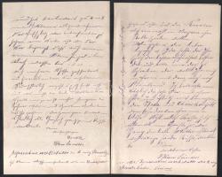 1878-79 Blau Sándor temesvári származású volt kadét 2 db levele anyjához és testvéréhez, Fiuméból, a...