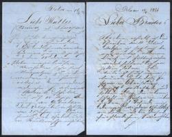 1872-74 Blau Sándor temesvári származású kadét 4 db levele családjához, Polából, a Császári és Királyi Haditengerészeti Altiszti Iskolából, német nyelven