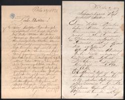 1872-74 Blau Sándor temesvári származású kadét 4 db levele családjához, Polából, a Császári és Királ...