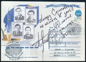 German Tyitov (1935-2000) szovjet űrhajós dedikációja emlékborítékon  / Signature and deciations of German Titov (1935-2000) Soviet astronaut on cover