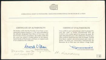 Nyikolaj Kamanyin (1908-1982) szovjet pilóta, űrhajóskiképző aláírása hitelesített emlékborítékon /
...