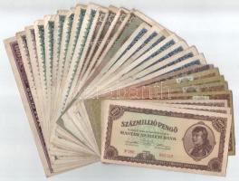 Vegyes 30db-os inflációs pengő bankjegy tétel T:F,VG