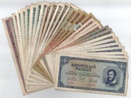 Vegyes 30db-os inflációs pengő bankjegy tétel T:F,VG