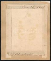 1862 Férfi portré magyaros felöltőben, talbotípia, jelzés nélkül, hátoldalán korabeli datálással és ...