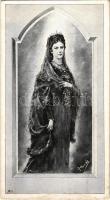 Erzsébet királyné (Sissi) gyászlap / Empress Elisabeth of Austria (Sisi), obituary card (non PC) (14,5 x 8 cm) (EK)