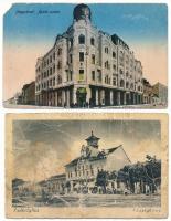 2 db RÉGI erdélyi képeslap vegyes minőségben: Székelyhíd községháza és Nagyvárad Apolló palota / 2 pre-1945 Transylvanian postcards: Sacueni, Oradea