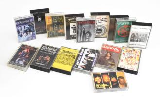 16 darab magyar zenei kazetta, közte jó darabokkal, Prognózis, Deák Bill Gyula, Első emelet, Vikidál...