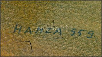 Hamza Tibor (1908-1972): Titokzatos táj gémeskúttal, 1959. Akvarell, papír, jelezve jobbra lent, hát...