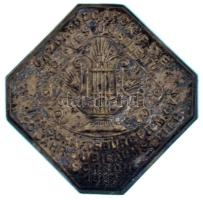 1924. "Gazdapolgárok F. D. E. 40 éves jubileum - Wirtschaftsbürger M. G. V. 40 jähr jubiläumsfeier - Sopron 1927" fém lemezjelvény (36x36mm) T:XF patina
