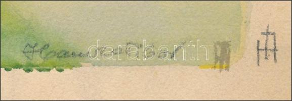 Hamza Tibor (1908-1967 v. 1972?): Eger városrészlet, háttérben a székesegyházzal. Akvarell, papír, j...