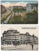 Budapest - 5 db régi képeslap vegyes minőségben: Manréza ház, Királyi várbazár, Ferenc József híd, M...