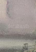 Hamza Tibor (1908-1967 v. 1972?): Eger, panoráma, háttérben a várral. Olaj, karton, jelezve jobbra l...