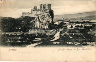 1907 Beckó, Beczkó, Beckov; hrad / várrom a Vág völgyében. Brück Gyula felvétele / castle ruins in the Váh valley (EK)