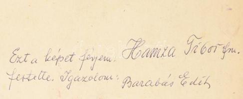 Hamza Tibor (1908-1967 v. 1972?): Rózsaszín-lila táj, 1951. Vegyes technika, karton, jelezve jobbra ...