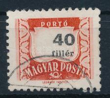 1958 Vörös-fekete portó 40f elcsúszott értékszámmal