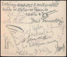 1950 Asztalitenisz világbajnokság Budapest résztvevői, közöttük a világbajnok Richard Bergmann által...