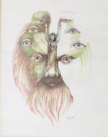 Bart (?) jelzéssel, XX. sz.vége/XXI sz. eleje: Arc. Vegyes technika, papír, üvegezett fakeretben, 23,5×18 cm