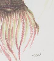 Bart (?) jelzéssel, XX. sz.vége/XXI sz. eleje: Arc. Vegyes technika, papír, üvegezett fakeretben, 23...