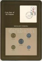 Etiópia ~1977. 1c - 50c (5xklf), "Coin Sets of All Nations" forgalmi szett felbélyegzett kartonlapon T:UNC Ethiopia ~1977. 1 Cent - 50 Cents (5xdiff) "Coin Sets of All Nations" coin set on cardboard with stamp C:UNC