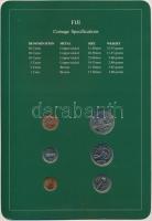Fidzsi 1982. 1c-50c (6xklf), "Coin Sets of All Nations" forgalmi szett felbélyegzett karto...