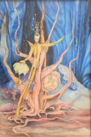 Bart (?) jelzéssel, XX. sz.vége/XXI sz. eleje: Adventicous. Vegyes technika, papír, üvegezett fakeretben, 29×20 cm