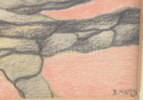 Bart (?) jelzéssel, XX. sz.vége/XXI sz. eleje: Nimfa. Vegyes technika, papír, üvegezett fakeretben, ...