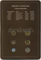 Finnország 1980-1985. 5p-5M (6xklf), "Coin Sets of All Nations" forgalmi összeállítás felb...