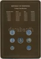 Indonézia 1970-1979. 1R-100R (7xklf), "Coin Sets of All Nations" forgalmi összeállítás fel...