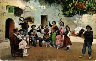Sevilla, Costumbres andaloces. Col. M. Chaparteguy / Andalusian folklore, guitar, dance