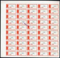 Olympiafila Budapest ajánlási ragjegy teljes ív MINTA felülnyomással / SPECIMEN