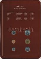 Malajzia 1990. 1s - 50s (5xklf), "Coin Sets of All Nations" forgalmi szett felbélyegzett k...