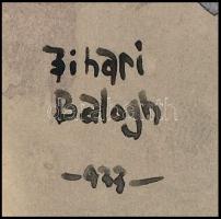 Bihari Balogh jelzéssel: Hímzés népviseletben. Akvarell, papír, 21×16 cm