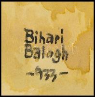 Bihari Balogh jelzéssel: Aratók. Akvarell, papír, 21×16 cm