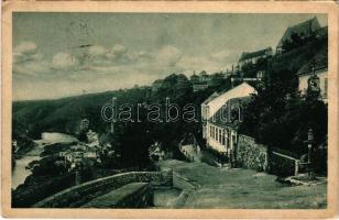 1918 Znojmo, Znaim; Napajedla. E. Budischowski / general view, street, bridge (kopott sarkak / worn corners)