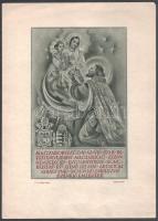 1938 Eucharisztikus Kongresszus emléklap s: Légrády S. 25x35 cm