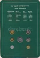 Marokkó 1974-1980. 1c-5D (7xklf), "Coin Sets of All Nations" forgalmi szett felbélyegzett ...