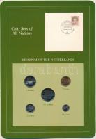 Hollandia 1982-1984. 5c-2 1/2G (5xklf), "Coin Sets of All Nations" forgalmi összeállítás felbélyegzett kartonlapon T:UNC Netherlands 1982-1984. 5 Cents - 2 1/2 Guldens (5xdiff) "Coin Sets of All Nations" coin set on cardboard with stamp C:UNC