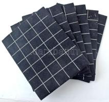 Hat darab textilborítású jelvénytartó tálca tétel, használt, jó állapotban