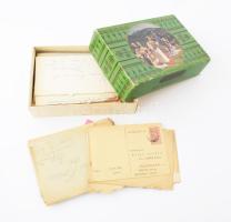 cca 1942-70 Kovai Lőrinc (1912-1986) írónak szóló levelek és levelezőlapok, össz. kb. 80-90 db, közt...