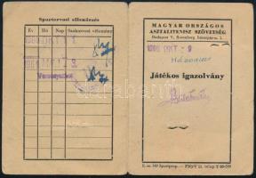 1957-61 Fényképes asztalitenisz igazolvány