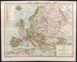 cca 1900 Európa politikai térképe, "Palla Nagy Lexikon", Bp., Posner-ny., 21x27 cm.