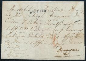 ~1820 Unpaid cover "WAITZEN", ~1820 Portós levél "WAITZEN"
