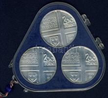 1976. 200Ft Ag 3klf db "Festők I.Derkovits, Szinyei, Munkácsi" sor T:BU Eredeti plombált M...