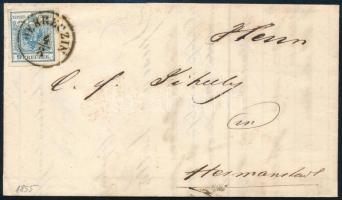9kr MP IIIb with cut nice edges on cover with content "DEBRECZIN" - "HERRMANNSTADT", 9kr MP IIIb szép szélekkel vágva teljes tartalmú levélen "DEBRECZIN" - "HERRMANNSTADT"