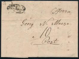 1839 Cover with full content and 10kr postage due "Temesvár" - "PESTH", 1839 Levél teljes tartalommal, 10kr portóval "Temesvár" - "PESTH"