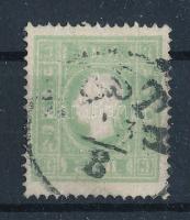 1858 3kr zöld centrált jó minőségű bélyeg "(P)ESTH" Sign: Wallner