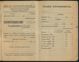 cca 1921 Korai cserkészigazolvány, fényképes