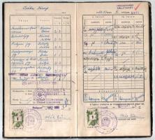 1950-55 ELTE jogi karának esti tagozatának hallgatójának fényképes leckekönyve, többek közt Mártonff...