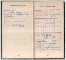 1950-55 ELTE jogi karának esti tagozatának hallgatójának fényképes leckekönyve, többek közt Mártonff...