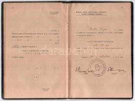 1946 MÁV Vasúti Tisztképző Intézet hallgatójának fényképes leckekönyve, beazonosítandó autográf aláí...